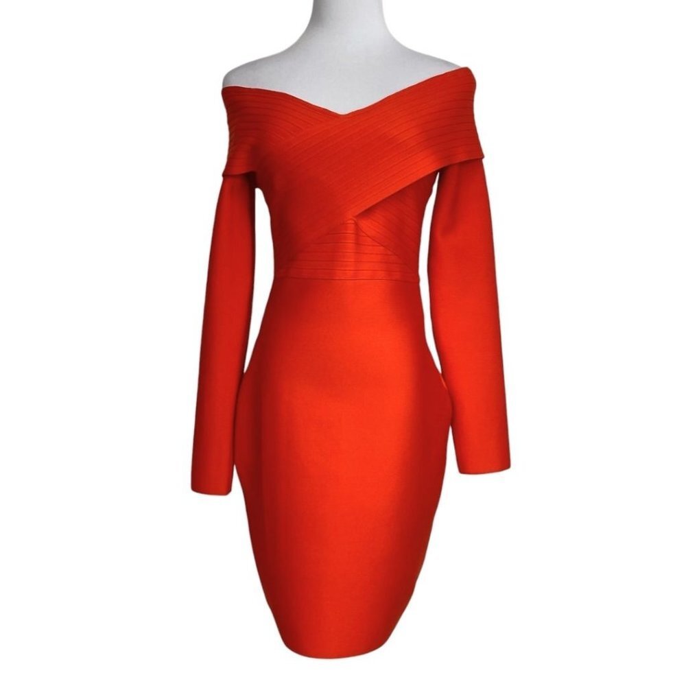 Off-Shoulder Mini Dress with Long Sleeves